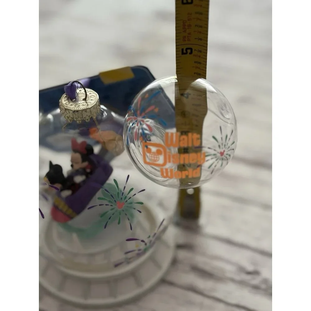 NWT Disneyland Mickey Minnie Mouse‎ Icon Glass Ball Ornament Space Mountain Ride